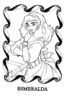 A coloring page of the hunchback of notre dame